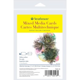 Strathmore 300 Series Mixed Media Cards & Envelopes, Anniversary Size, 3.5x4.875 inch, 6 Pack