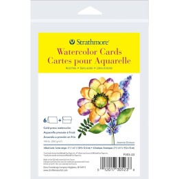 Strathmore 300 Series Watercolor Cards & Envelopes, Anniversary Size, 3.5x4.875 inch, 6 Pack