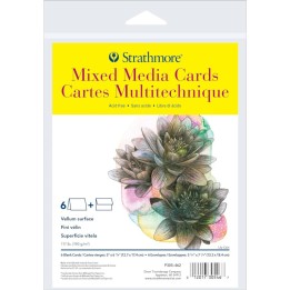 Strathmore 300 Series Mixed Media Cards & Envelopes, Full Size, 5x6.875 inch, 6 Pack