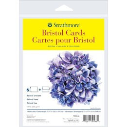Strathmore 300 Series Bristol Cards & Envelopes, Full Size, 5x6.875 inch, 6 Pack