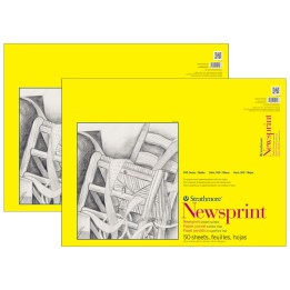 Strathmore 300 Series Newsprint Pad, Tape Binding, 50 Sheet, 18x24 inch, Pack of 2