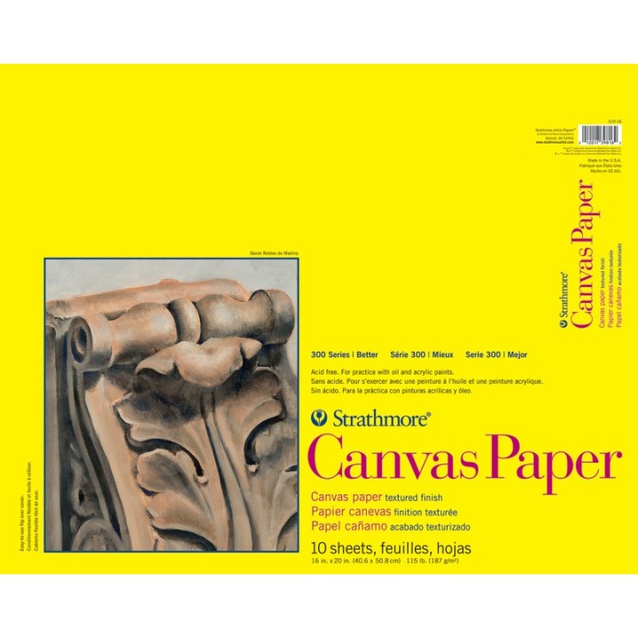Strathmore 300 Series Canvas Paper Pad, Glue Binding, 10 Sheet, 16x20 inch, 1 Count