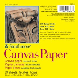 Strathmore 300 Series Canvas Paper Pad, 6" x 6", 10 Sheets
