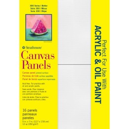 Strathmore 300 Series Canvas Panels, 5x7 inch, 16 Pack