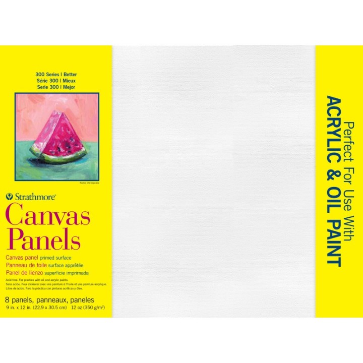 Strathmore 300 Series Canvas Panels, 8 Pack, 9x12 inch, 1 Count