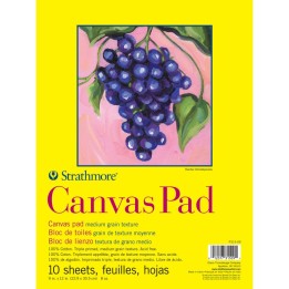 Strathmore 300 Series Canvas Pad, Tape Binding, 10 Sheet, 9x12 inch, 1 Count