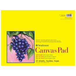 Strathmore 300 Series Canvas Pad, Tape Binding, 10 Sheet, 12x16 inch, 1 Count