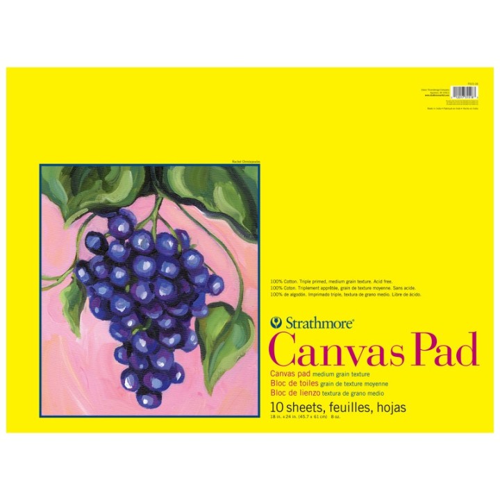 Strathmore 300 Series Canvas Pad, Tape Binding, 10 Sheet, 18x24 inch, 1 Count