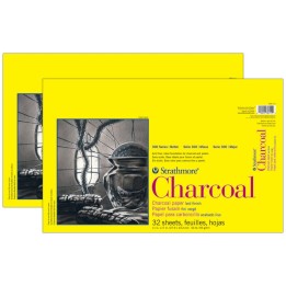 Strathmore 300 Series Charcoal Pad, Glue Binding, 32 Sheet, 11x17 inch, Pack of 2