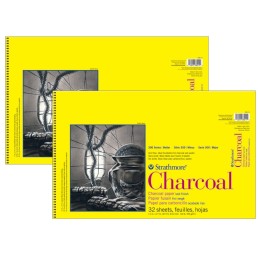 Strathmore 300 Series Charcoal Pad, Top Wire Binding, 32 Sheet, 11x17 inch, Pack of 2