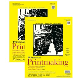 Strathmore 300 Series Printmaking Pad, Glue Binding, 30 Sheet, 11x14 inch, Pack of 2