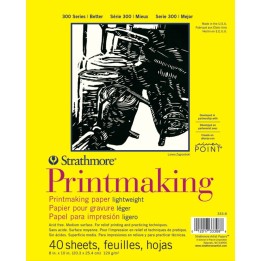 Strathmore 300 Series Printmaking Pad, Glue Binding, 40 Sheet, 8x10 inch, 1 Count