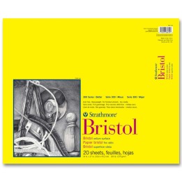 Strathmore 300 Series Bristol Pad, Vellum Finish, Tape Binding, 20 Sheet, 14x17 inch, 1 Count