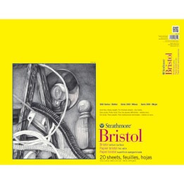 Strathmore 300 Series Bristol Pad, Vellum Finish, Tape Binding, 20 Sheet, 19x24 inch, 1 Count