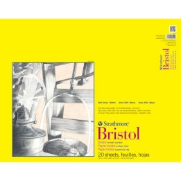 Strathmore 300 Series Bristol Pad, Smooth Finish, Tape Binding, 20 Sheet, 19x24 inch, 1 Count