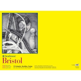 Strathmore 300 Series Bristol Paper Pad, Vellum Finish, Tape Binding, 10 Sheet, 22x30 inch, 1 Count
