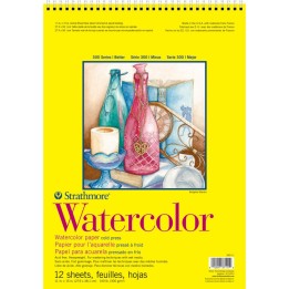 Strathmore 300 Series Watercolor Pad, Cold Pressed, Top Wire Binding, 12 Sheet, 11x15 inch, 1 Count