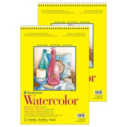 Strathmore 300 Series Watercolor Pad, Cold Pressed, Top Wire Binding, 12 Sheet, 11x15 inch, Pack of 2