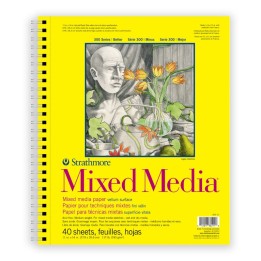 Strathmore 300 Series Mixed Media Pad, Side Wire Binding, 40 Sheet, 11x14 inch, 1 Count