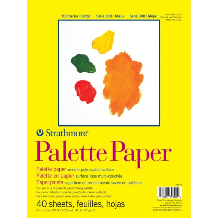 Strathmore 300 Series Palette Pad, Tape Binding, 40 Sheet, 9x12 inch, 1 Count