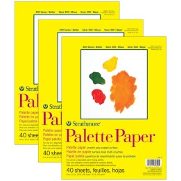 Strathmore 300 Series Palette Pad, Tape Binding, 40 Sheet, 9x12 inch, Pack of 3