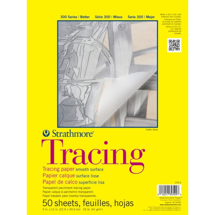 Strathmore 300 Series Tracing Pad, Tape Binding, 50 Sheet, 9x12 inch, 1 Count