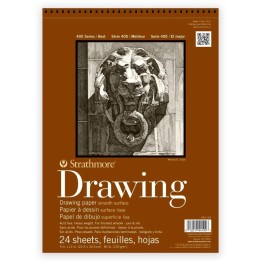 Strathmore 400 Series Drawing Paper Pad, Smooth Finish, Wire Binding, 24 Sheet, 9x12 inch, 1 Count