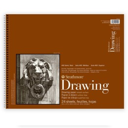 Strathmore 400 Series Drawing Paper Pad, Smooth Finish, Top Wire Binding, 24 Sheet, 14x17 inch, 1 Count