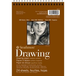 Strathmore 400 Series Drawing Pad, Smooth Finish, Wire Binding, 24 Sheet, 6x8 inch, 1 Count