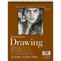 Strathmore 400 Series Drawing Pad, Smooth Finish, Wire Binding, 24 Sheet, 8x10 inch, 1 Count