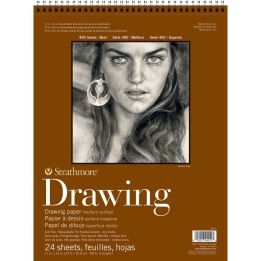 Strathmore 400 Series Drawing Pad, Smooth Finish, Wire Binding, 24 Sheet, 11x14 inch, 1 Count