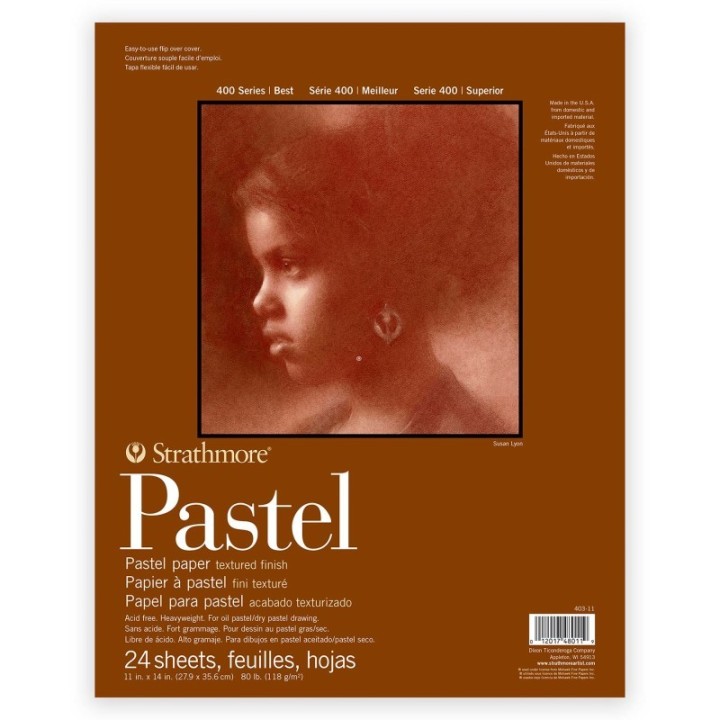 Strathmore 400 Series Pastel Paper Pad, Glue Binding, 24 Sheet, 11x14 inch, 1 Count