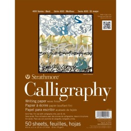 Strathmore 400 Series Calligraphy Paper Pad, Tape Binding, 50 Sheet, 8.5x11 inch, 1 Count