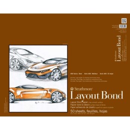 Strathmore 400 Series Layout Paper Pad, Glue Binding, 50 Sheet, 19x24 inch, 1 Count