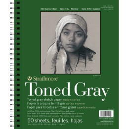 Strathmore 400 Series Sketch Pad, Recycled, Toned Gray, Side Wire Binding, 50 Sheet, 9x12 inch, 1 Count