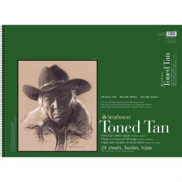 Strathmore 400 Series Sketch Paper Pad, Recycled, Toned Tan, Side Wire Binding, 24 Sheet, 18x24 inch, 1 Count