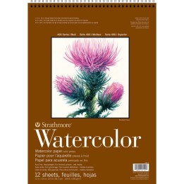Strathmore 400 Series Watercolor Pad, Top Wire Binding, 12 Sheet, 11x15 inch, 1 Count