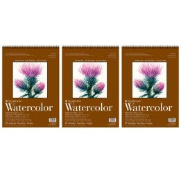 Strathmore 400 Series Watercolor Pad, Top Wire Binding, 12 Sheet, 11x15 inch, Pack of 3