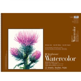 Strathmore 400 Series Watercolor Paper Pad, Cold Pressed, Side Wire Binding, 12 Sheet, 18x24 inch, 1 Count