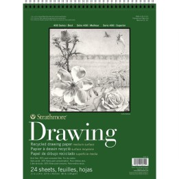 Strathmore 400 Series Drawing Paper Pad, Recycled, Top Wire Binding, 24 Sheet, 11x14 inch, 1 Count