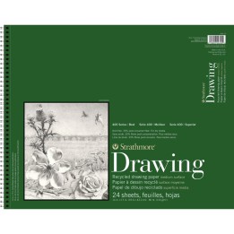 Strathmore 400 Series Drawing Pad, Recycled, Top Wire Binding, 24 Sheet, 14x17 inch, 1 Count