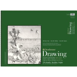 Strathmore 400 Series Drawing Paper Pad, Recycled, Side Wire Binding, 24 Sheet, 18x24 inch, 1 Count