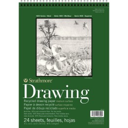Strathmore 400 Series Drawing Pad, Recycled, Top Wire Binding, 24 Sheet, 9x12 inch, 1 Count