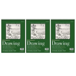Strathmore 400 Series Drawing Pad, Recycled, Top Wire Binding, 24 Sheet, 9x12 inch, Pack of 3