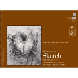Strathmore 400 Series Sketch Paper Pad, Side Wire Binding, 30 Sheet, 18x24 inch, 1 Count