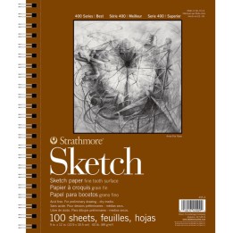 Strathmore 400 Series Sketch Pad, Side Wire Binding, 100 Sheet, 9x12 inch, 1 Count