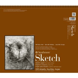 Strathmore 400 Series Sketch Paper Pad, Side Wire Binding, 100 Sheet, 14x17 inch, 1 Count