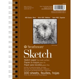 Strathmore 400 Series Sketch Pad, Side Wire Binding, 100 Sheet, 5.5x8.5 inch, 1 Count