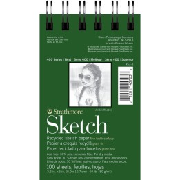 Strathmore 400 Series Sketch Pad, Recycled, Side Wire Binding, 100 Sheet, 3.5x5 inch, 1 Count