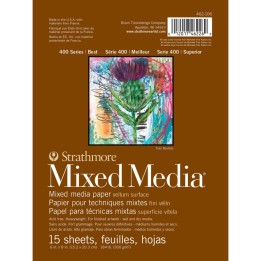 Strathmore 400 Series Mixed Media Pad, Glue Binding, 15 Sheet, 6x8 inch, 1 Count
